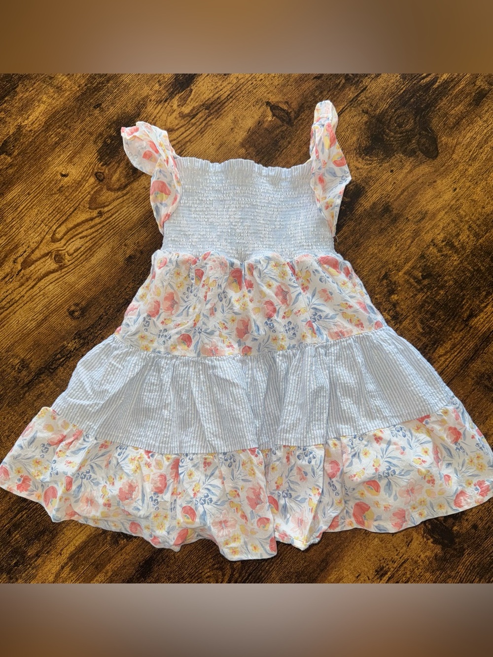 Tommy Bahama White Tiered Sundress with Pink & Yellow Floral